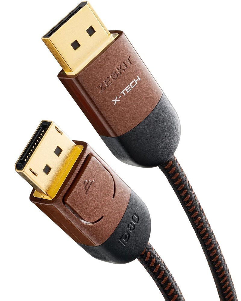 Zeskit X-Tech VESA Certified DisplayPort 2.1 Cable DP80 80Gpbs, 3ft - Image 1